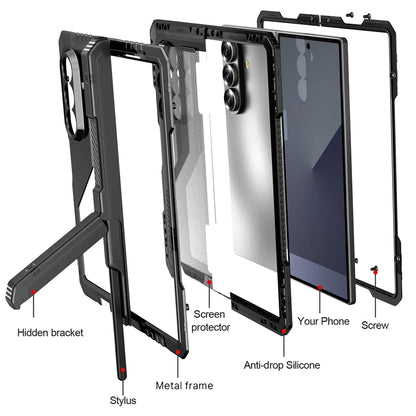 Heavy Duty Armor Aluminum Case With Kickstand For Samsung Galaxy Fold Flip