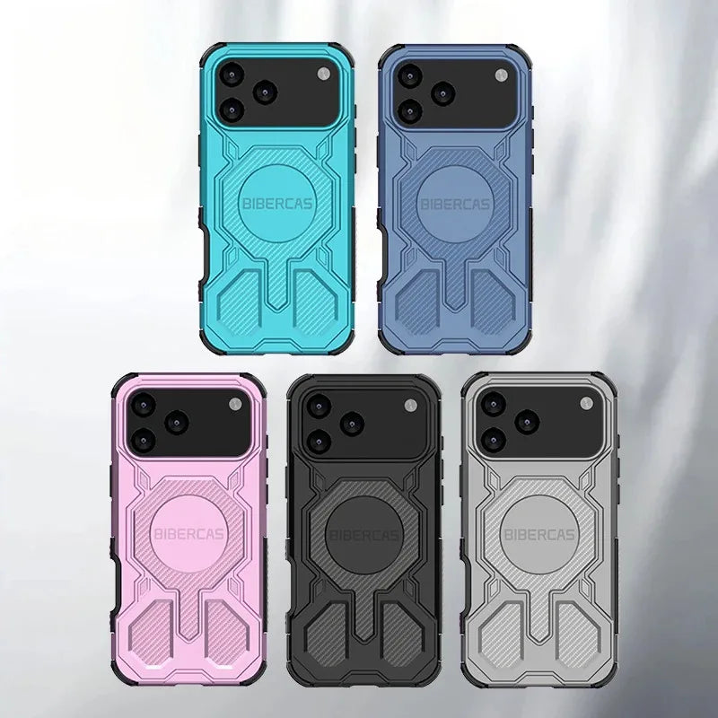 Onyx Reinforced Magnetic Armor Case With Integrated Stand For iPhone