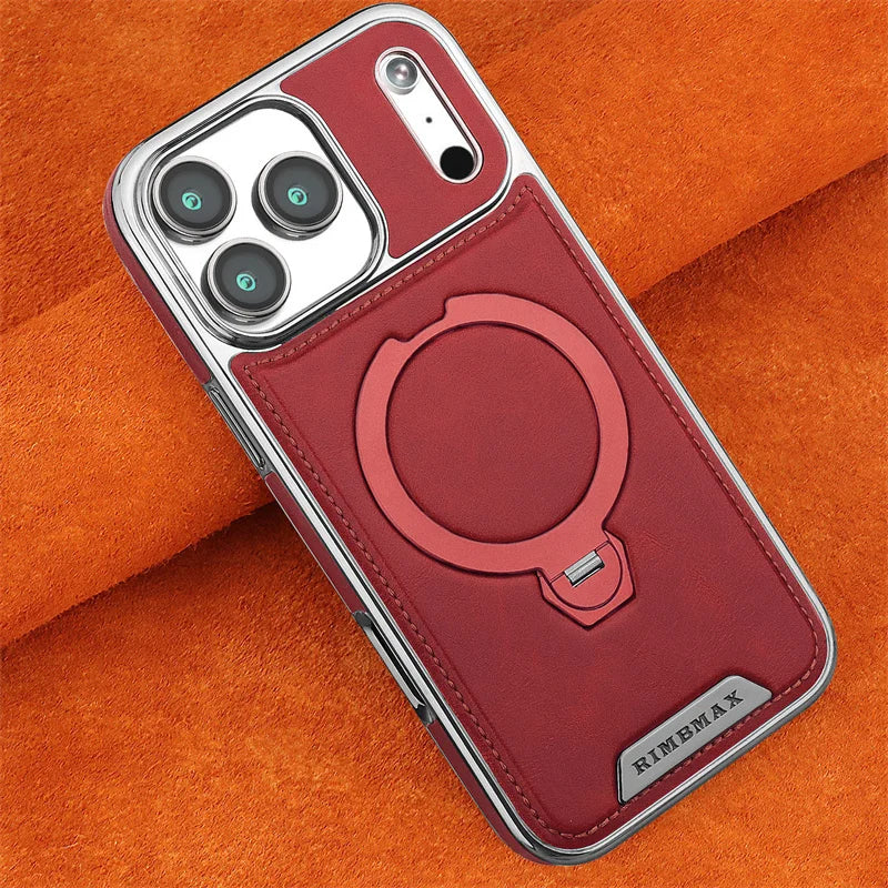 Premium Leather Rotating iPhone Case with Bracket Support