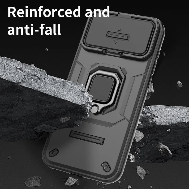 Veltrix Protective Matte Kickstand Lens Cover Case For iPhone Series