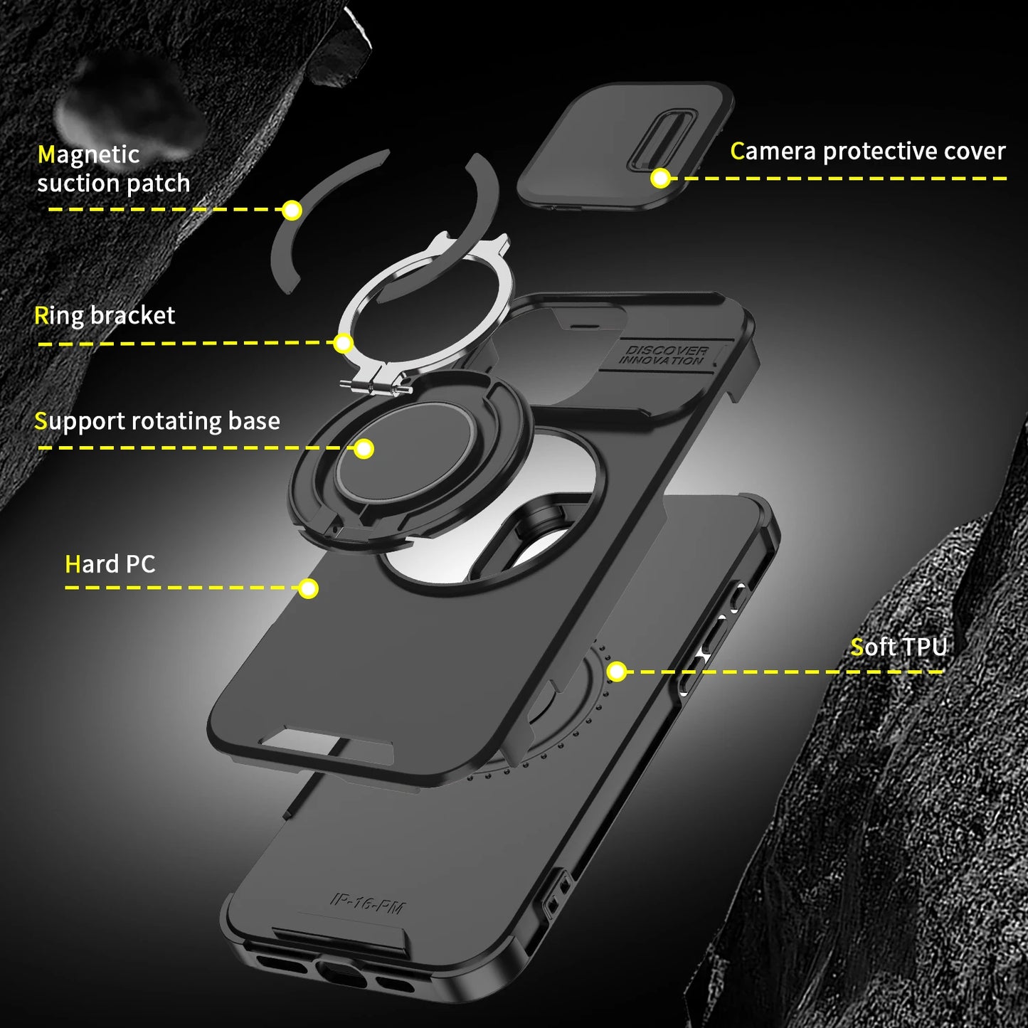 Heavy Duty Rugged Stand Slide Camera iPhone Case