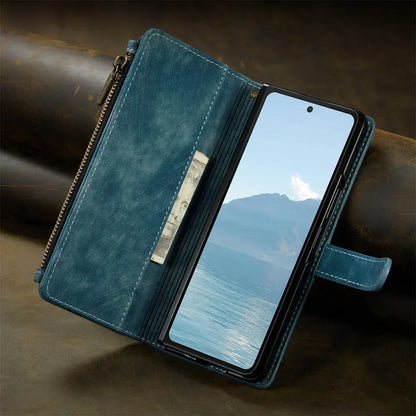 Vintage Leather Wallet Case with S Pen Holder for Samsung Galaxy Z Fold