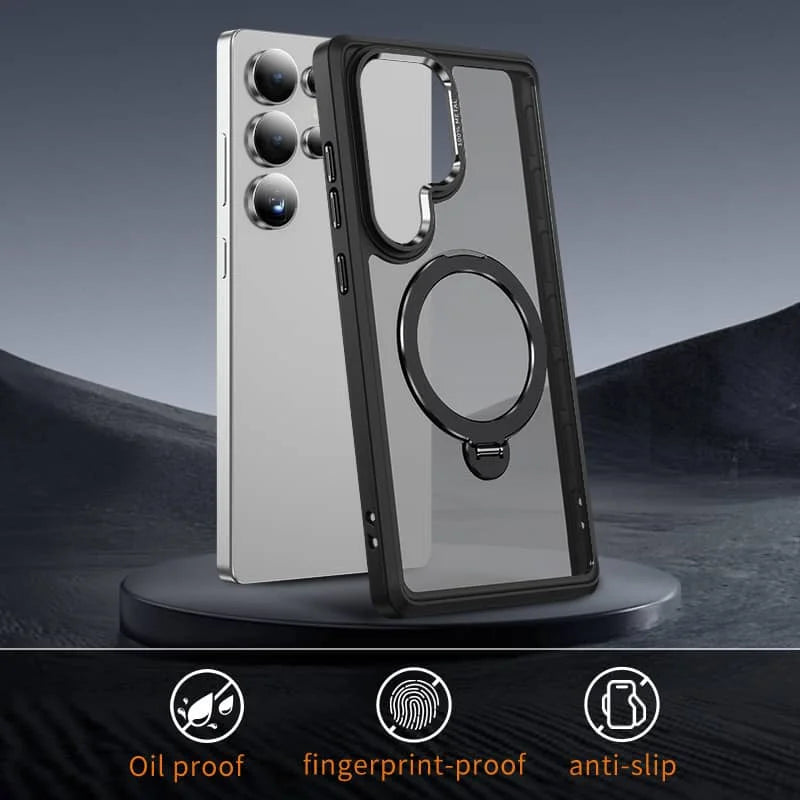 360° Magnetic Samsung Galaxy S23–S25 Ultra Case with Rotatable Ring