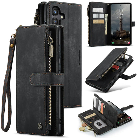 Magnetic Wallet Case with Zipper Card Holder for Galaxy A-Series