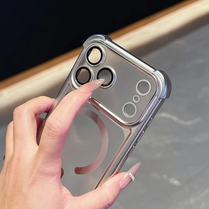 HaloRing Magnetic Matte Clear Bumper Case with Plated Frame Protection