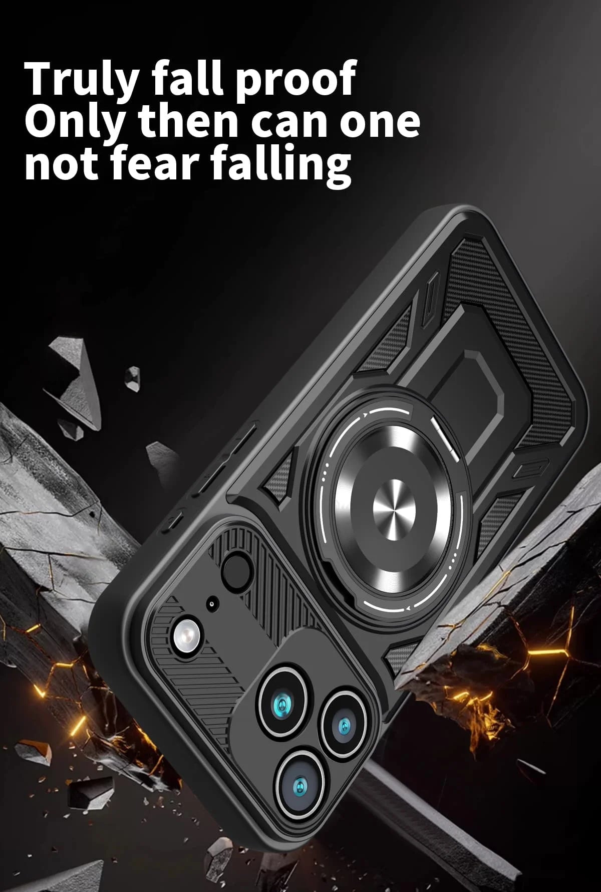 Bastionforge Magnetic Shockproof Ring Kickstand Armor Phone Case Protection