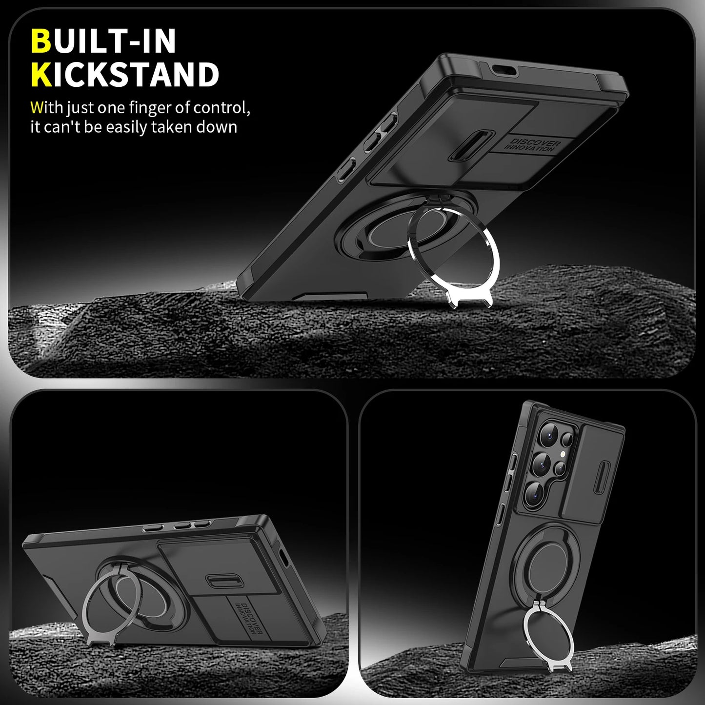 TitanShield Slide Lens Armor Samsung Galaxy Case with Magnetic Ring Holder - The Armour Case
