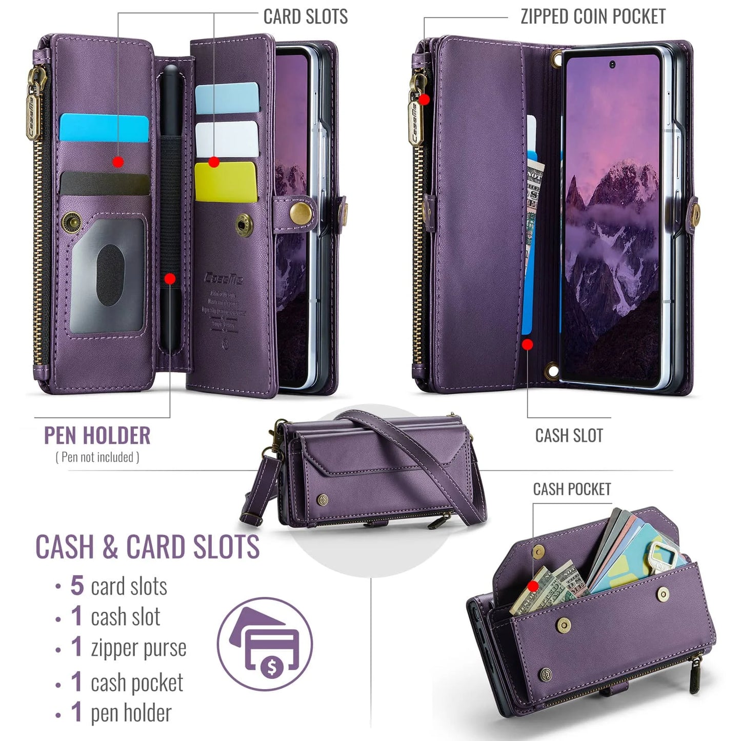 Magnetic Wallet Case for Samsung Galaxy Z Fold 7 with RFID