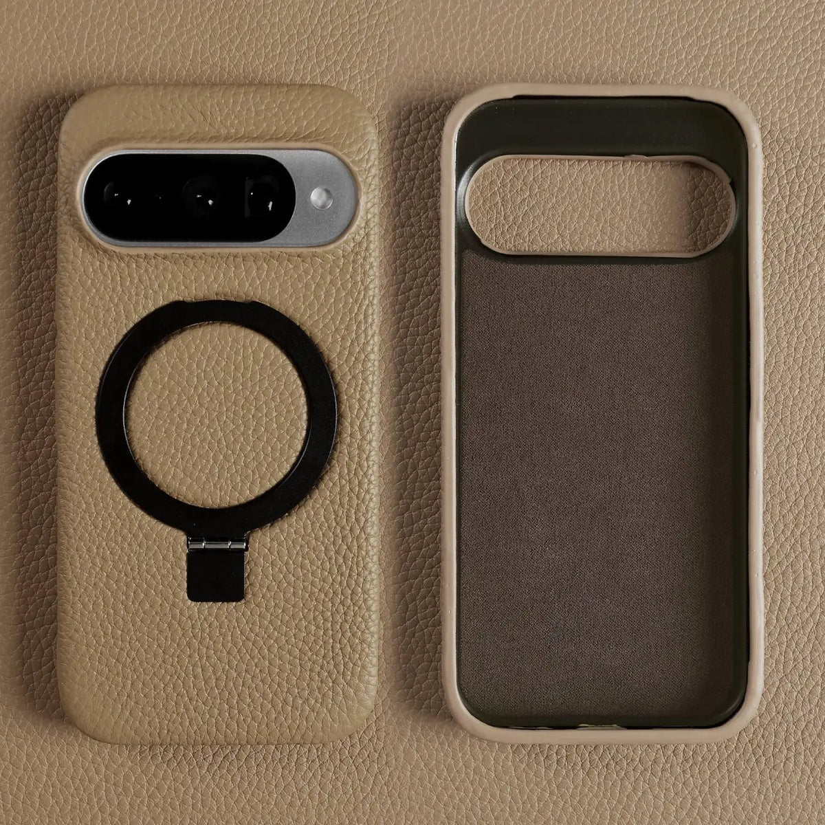 ArmourLux Magnetic Ring Stand Leather Google Pixel Case – Shockproof Grip Holder