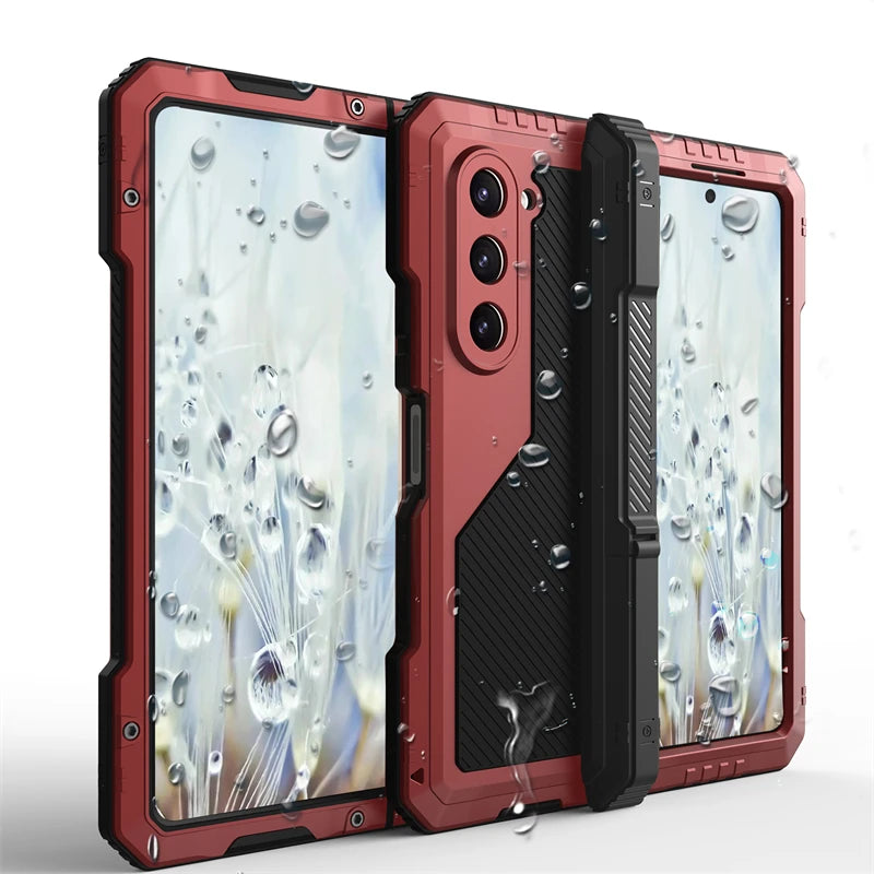 Heavy Duty Armor Aluminum Case With Kickstand For Samsung Galaxy Fold Flip