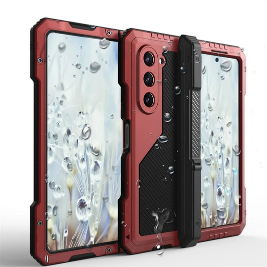 Heavy Duty Armor Aluminum Case With Kickstand For Samsung Galaxy Fold Flip
