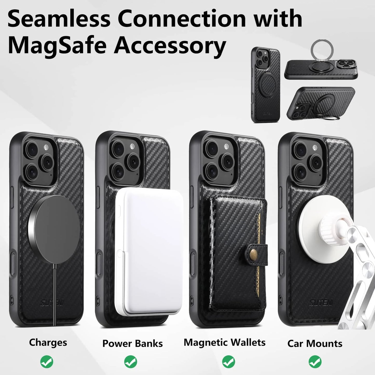 360° CarbonGuard Pro Magnetic Ring Armor for iPhone Case - The Armour Case