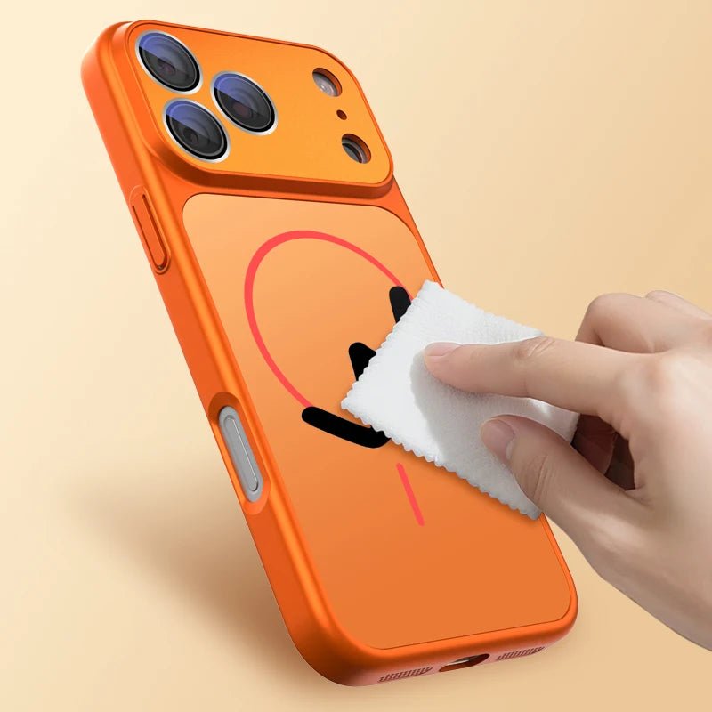 LuxeMag Orange Silicone Shield Case – Magnetic Camera Lens Protection for iPhone - The Armour Case