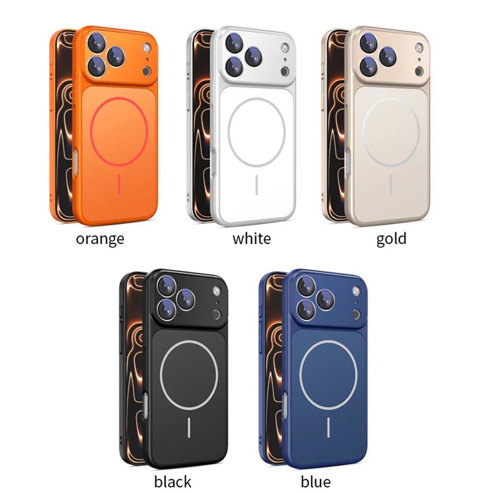 LuxeMag Orange Silicone Shield Case – Magnetic Camera Lens Protection for iPhone - The Armour Case