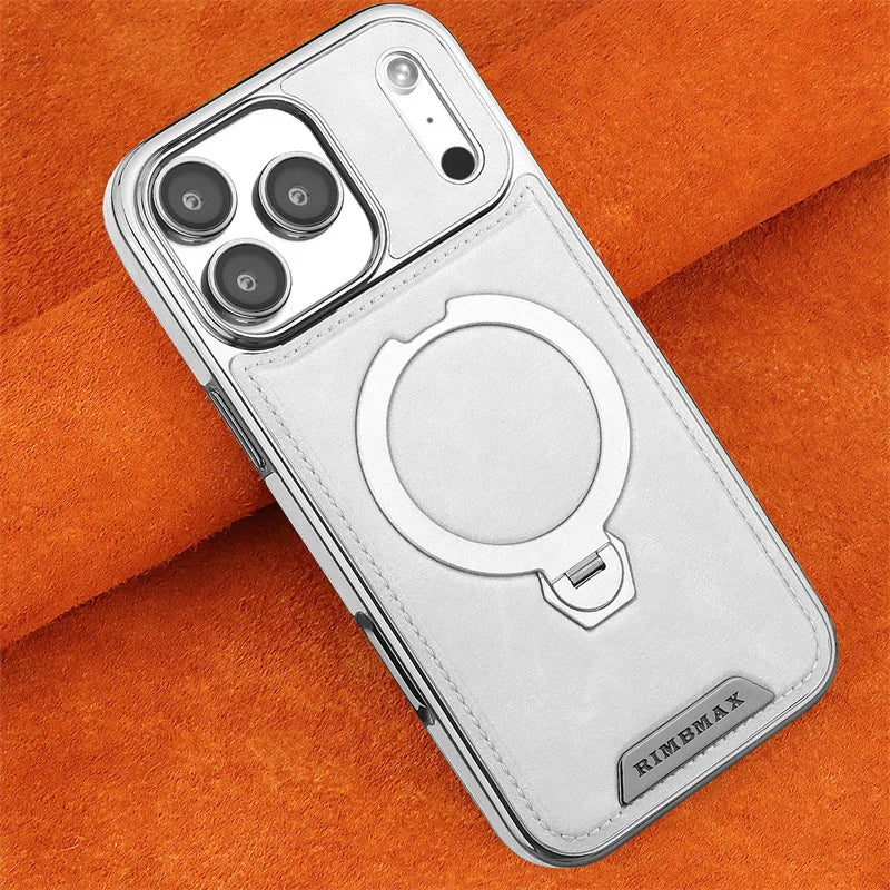 Premium Leather Rotating iPhone Case with Bracket Support