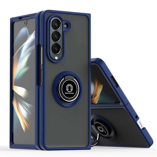 Matte Magnetic Rotating Ring Armor Case Built For Samsung Galaxy Z Fold