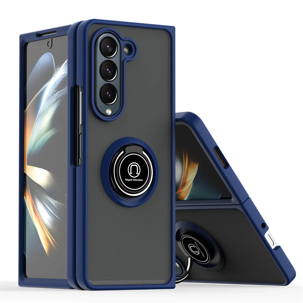 Matte Magnetic Rotating Ring Armor Case Built For Samsung Galaxy Z Fold