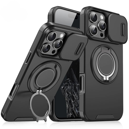 Heavy Duty Rugged Stand Slide Camera iPhone Case