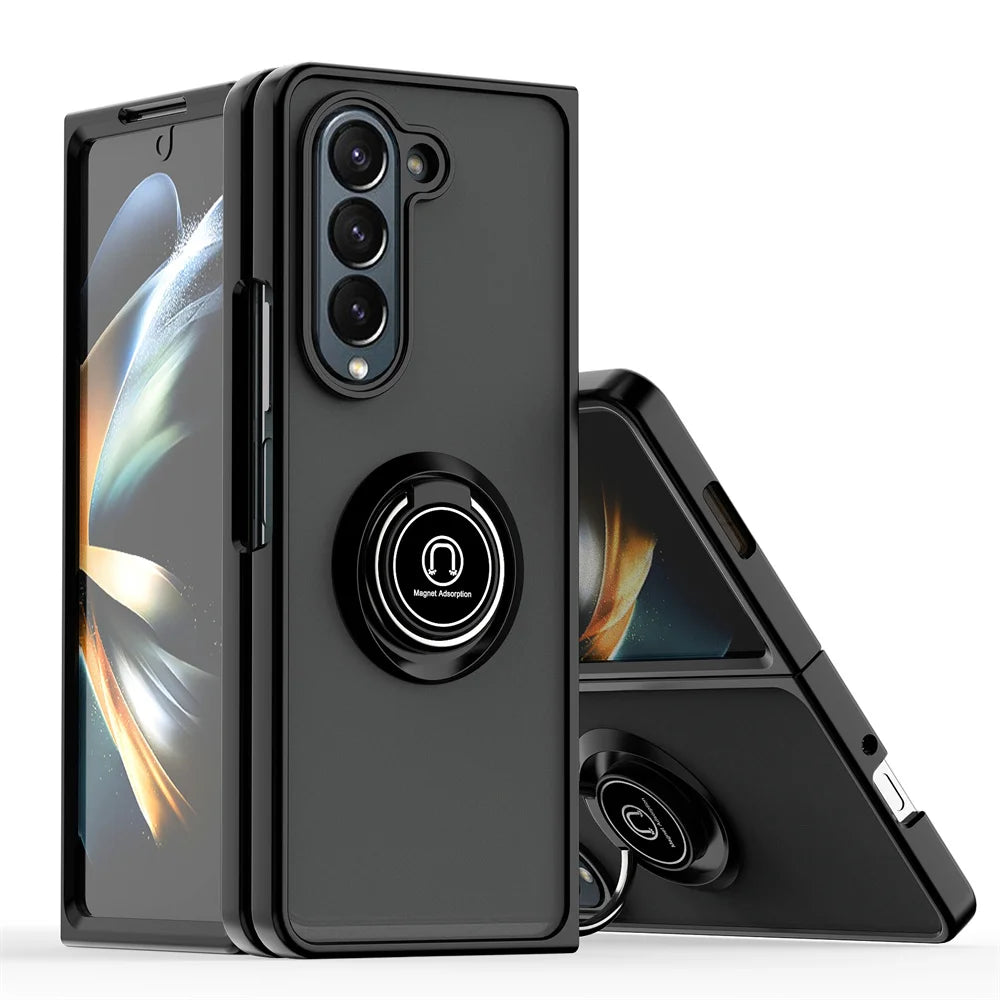 Matte Magnetic Rotating Ring Armor Case Built For Samsung Galaxy Z Fold