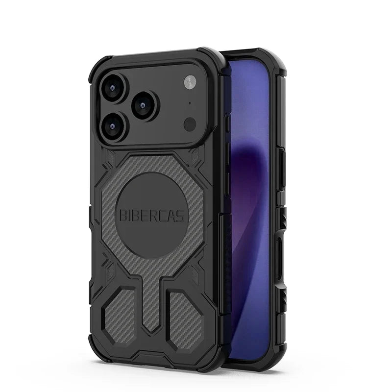 Onyx Reinforced Magnetic Armor Case With Integrated Stand For iPhone