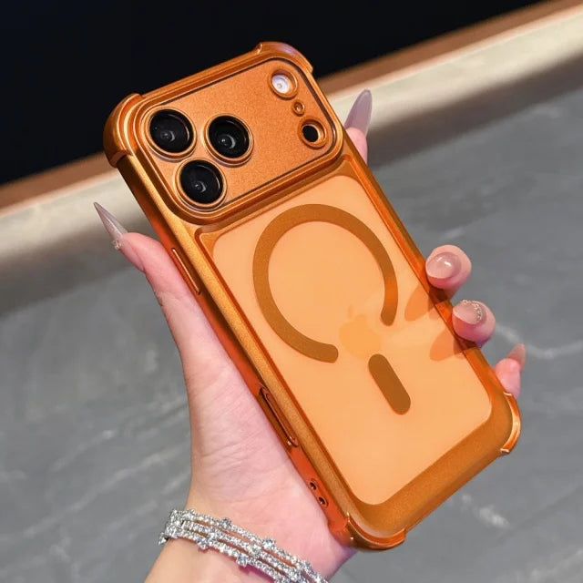 HaloRing Magnetic Matte Clear Bumper Case with Plated Frame Protection