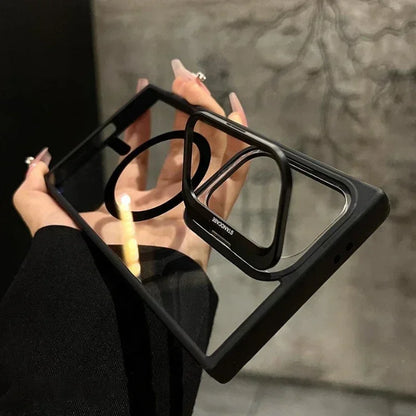 Magnetic Wireless Charging Shockproof Clear Stand Case for Samsung Galaxy