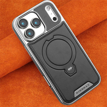 Premium Leather Rotating iPhone Case with Bracket Support