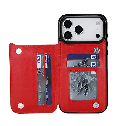 Rugged Magnetic Faux Leather Wallet Case With Secure Kickstand