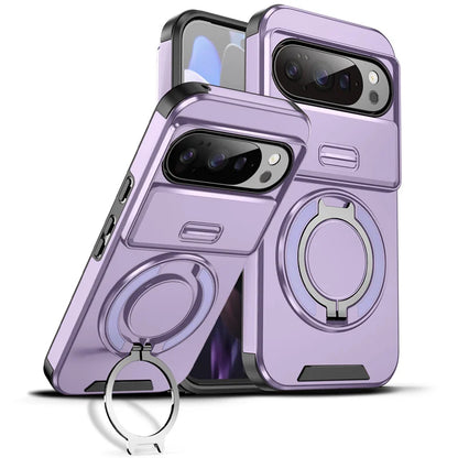 ArmorVault Google Pixel Pro Magnetic Ring Stand Shield Case Full Protection