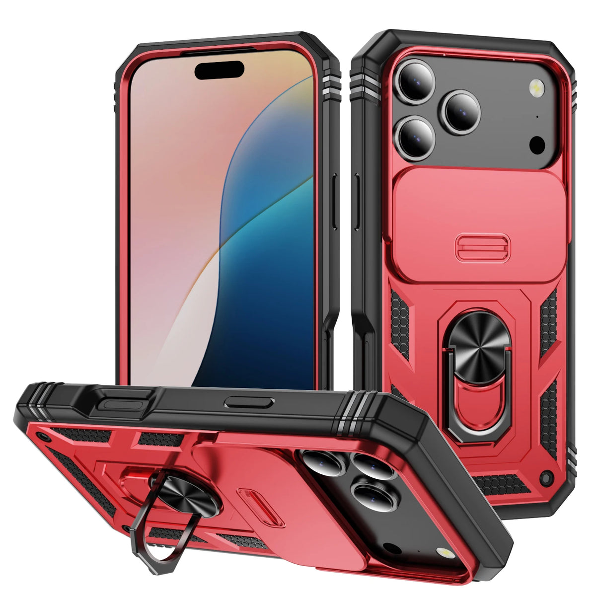 Robust Slide Camera iPhone Rugged Case with Stand