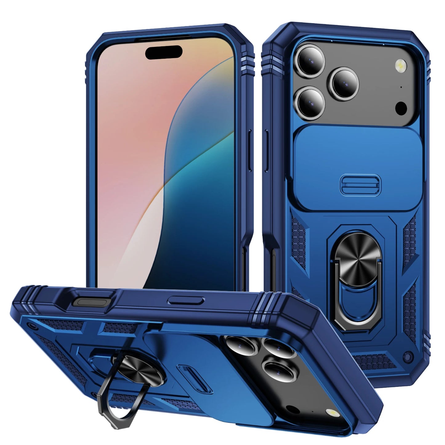 Robust Slide Camera iPhone Rugged Case with Stand
