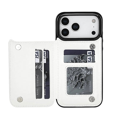 Rugged Magnetic Faux Leather Wallet Case With Secure Kickstand