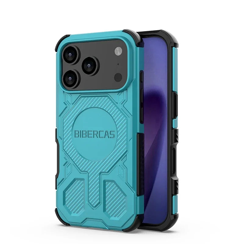 Onyx Reinforced Magnetic Armor Case With Integrated Stand For iPhone