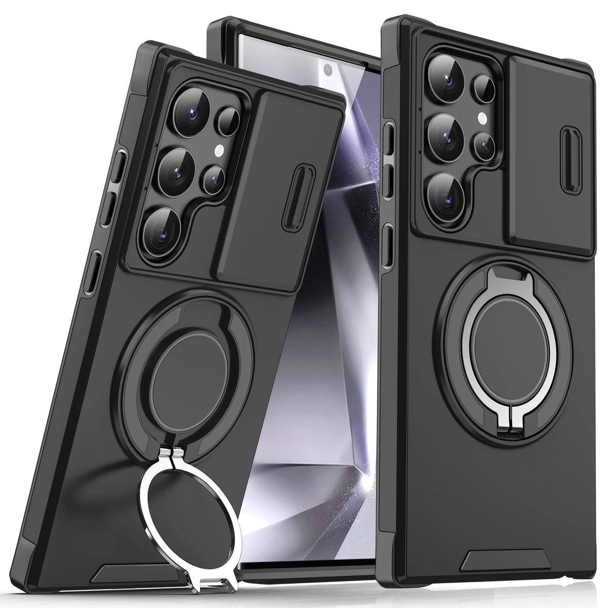 TitanShield Slide Lens Armor Samsung Galaxy Case with Magnetic Ring Holder - The Armour Case