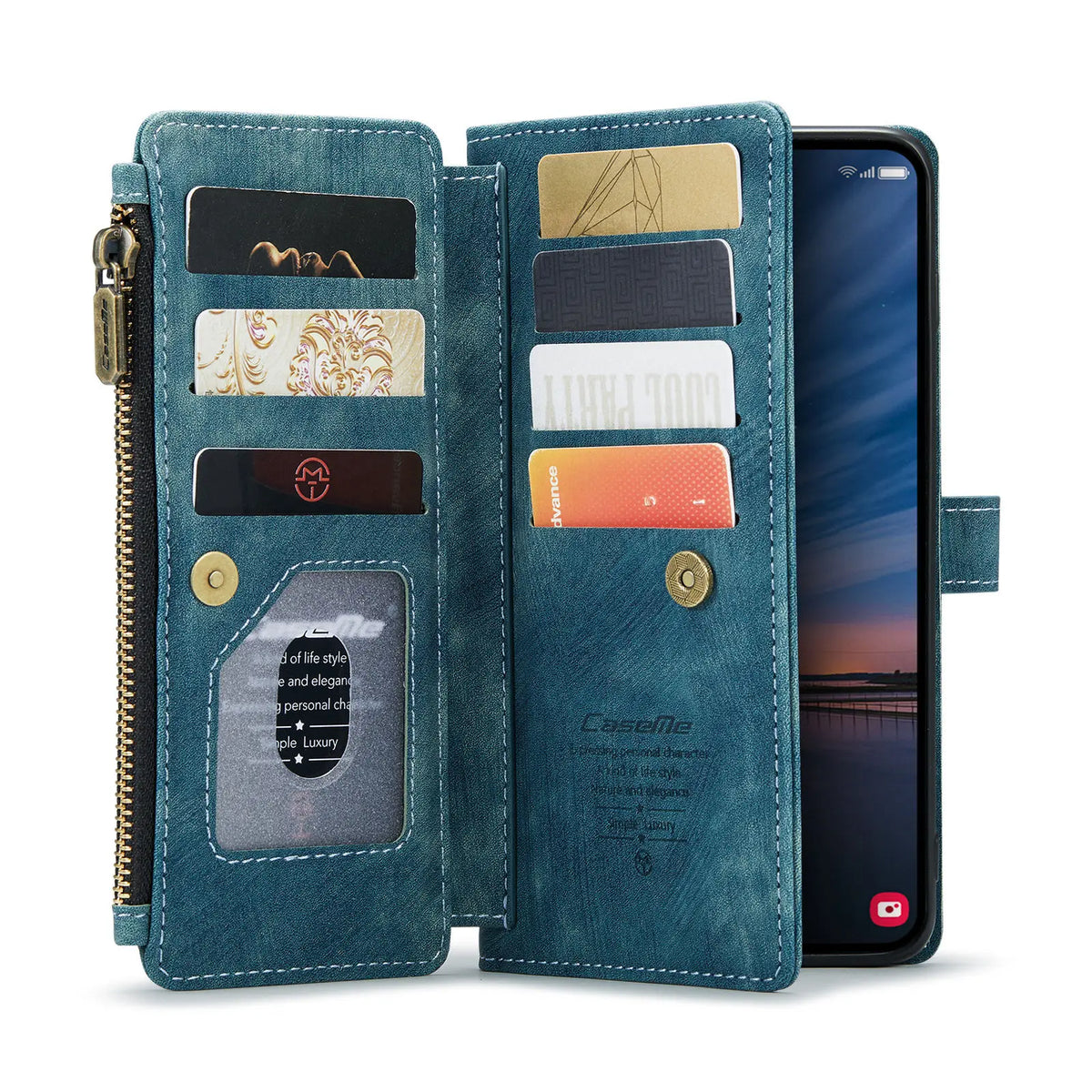 Magnetic Wallet Case with Zipper Card Holder for Galaxy A-Series