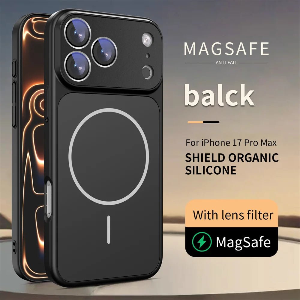 LuxeMag Orange Silicone Shield Case – Magnetic Camera Lens Protection for iPhone - The Armour Case