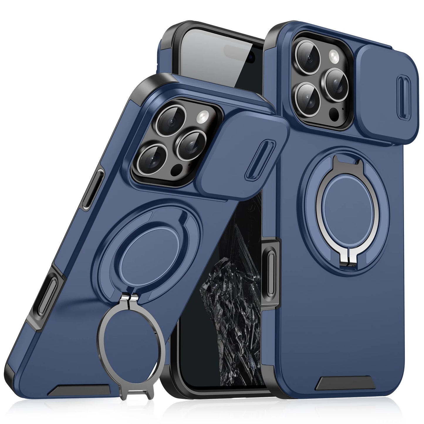 Heavy Duty Rugged Stand Slide Camera iPhone Case