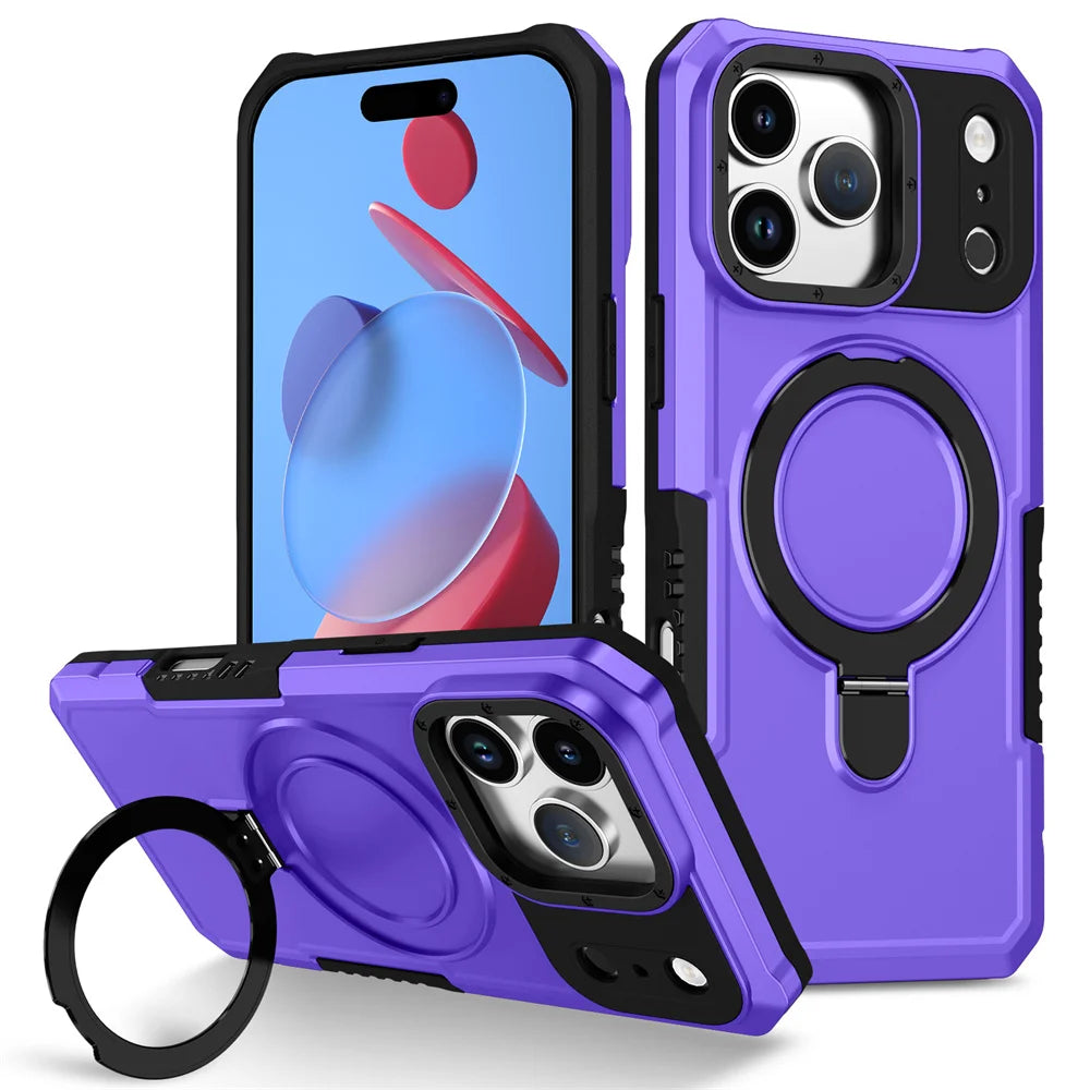 ShieldX Magnetic Armor Stand iPhone Case With Reinforced Anti Slip Grip