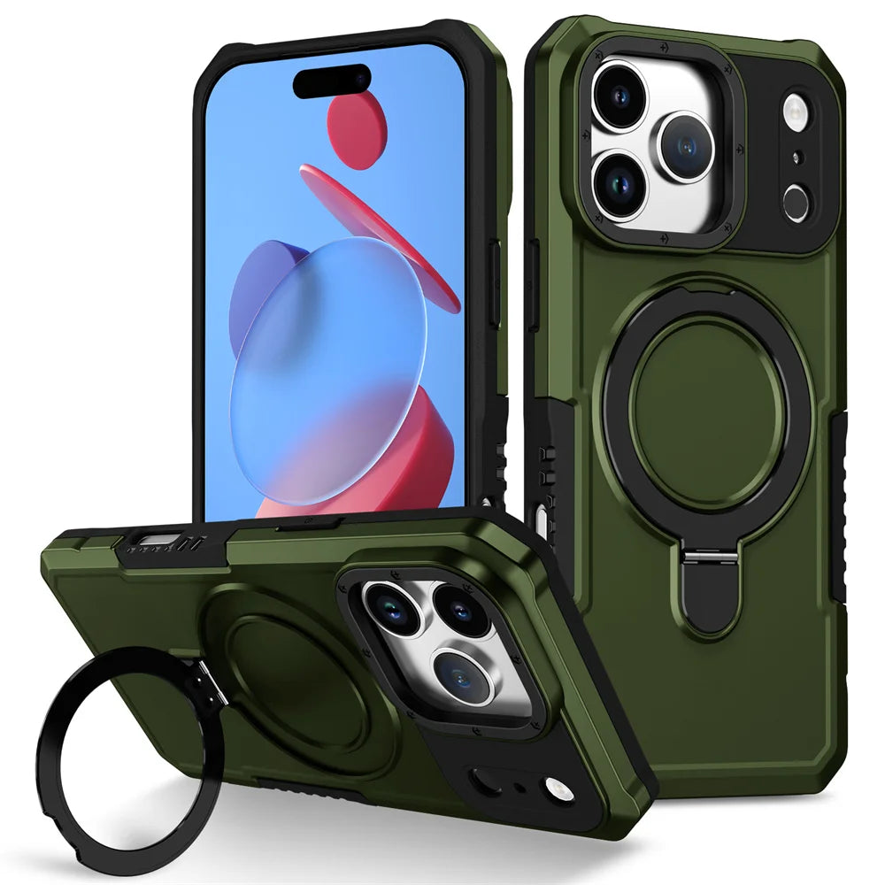 ShieldX Magnetic Armor Stand iPhone Case With Reinforced Anti Slip Grip