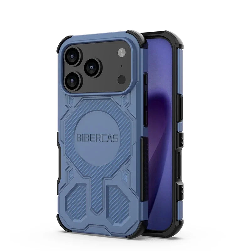 Onyx Reinforced Magnetic Armor Case With Integrated Stand For iPhone