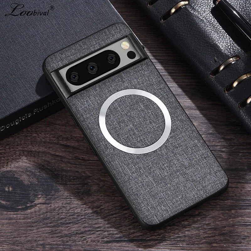 Premium Fabric Magnetic Slim Case Wireless Charging Cover For Google Pixel