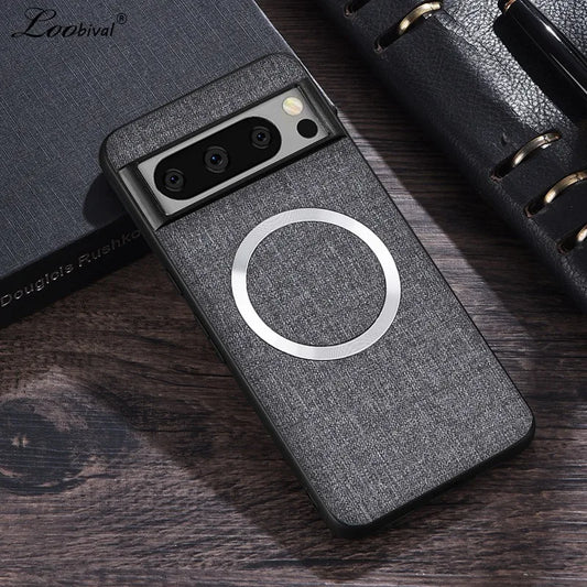 Premium Fabric Magnetic Slim Case Wireless Charging Cover For Google Pixel