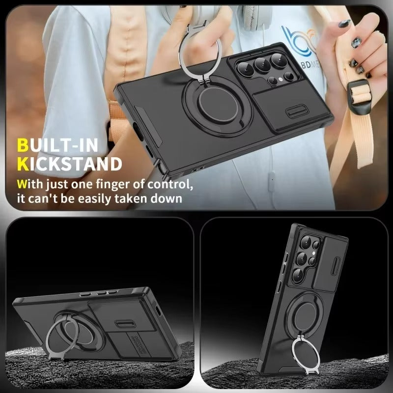 ArmorSlide Magnetic Shockproof Ring for Samsung Galaxy Case with Camera Cover