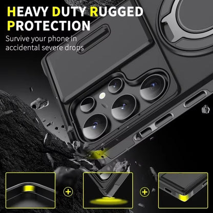 ArmorSlide Magnetic Shockproof Ring for Samsung Galaxy Case with Camera Cover