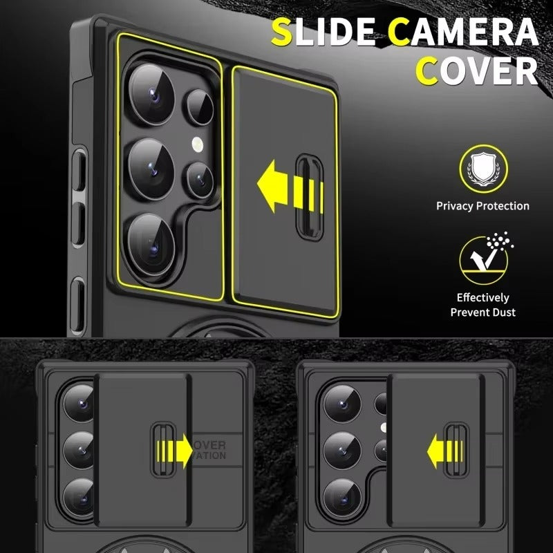ArmorSlide Magnetic Shockproof Ring for Samsung Galaxy Case with Camera Cover