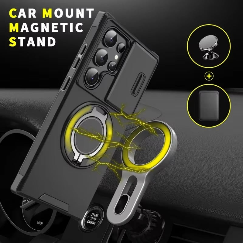 ArmorSlide Magnetic Shockproof Ring for Samsung Galaxy Case with Camera Cover