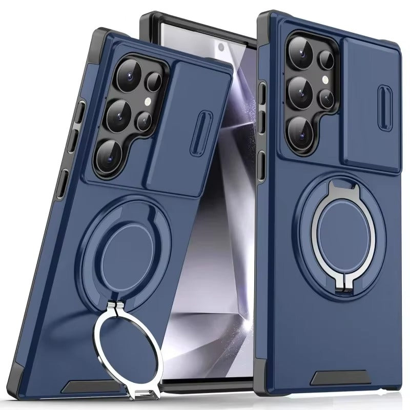 ArmorSlide Magnetic Shockproof Ring for Samsung Galaxy Case with Camera Cover